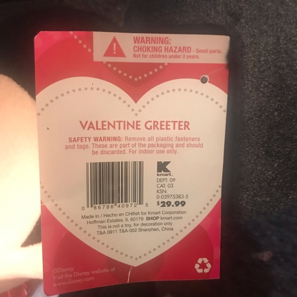 Disney Mickey and Minnie Valentine Greeter Plush 24” holding hearts NWT - Picture 7 of 8